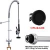 Deck Mount Single Hole Double Handle Kitchen Tap Pull Out Spray Commercial Pre Rinse Kitchen Sink Faucet - Imagen 4