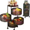 Cheap Vegetable And Basket Storage Shelf Metal Plastic round 4 Tier Or Fruit Rack Kitchen - Imagen 6