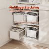 Yushijia NEW DESIGN space saving Double Sliding Drawer plate Storage rack Under Sink Cabinet Kitchen Organizer - Imagen 5