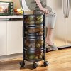 Cheap Vegetable And Basket Storage Shelf Metal Plastic round 4 Tier Or Fruit Rack Kitchen - Imagen 5