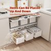 Yushijia NEW DESIGN space saving Double Sliding Drawer plate Storage rack Under Sink Cabinet Kitchen Organizer - Imagen 3