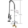 Deck Mount Single Hole Double Handle Kitchen Tap Pull Out Spray Commercial Pre Rinse Kitchen Sink Faucet - Imagen 5