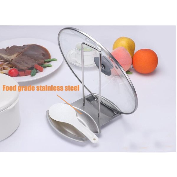 Kitchen Accessories Stainless Steel Pot Lid Shelf Pan Cover Lid Rack Stand Sponge Spoon Holder Kitchen Organizer Dish Rack