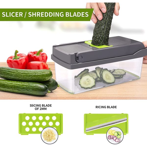 2023 Top Seller Kitchen 12 in 1 Fruit Veget Tools Manual Mandoline Slicer Onion Cutter Peeler Veggie Chopper Vegetable Slicer